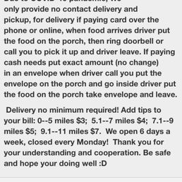 "Delivery no minimum required" "Delivery no minimum required"