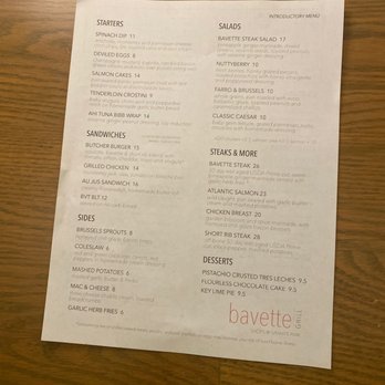 Bavette Grill - Menu! - New American Near Me - Plano, Texas