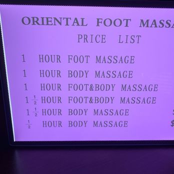 Oriental Foot Massage - Menu of services and pricing - Massage Near Me - Paso Robles, California