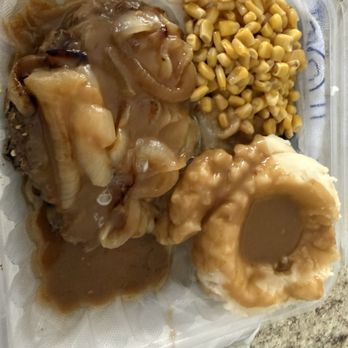 Royal Palm Grill - chop steak w onions, corn, mashed potatoes, and gravy - American Near Me - Homestead, Florida Royal Palm Grill - chop steak w onions, corn, mashed potatoes, and gravy - American Near Me - Homestead, Florida