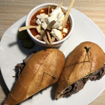 The Smoke Cafe - French Dip with Tortilla Soup (soup of the day) - American Near Me - Jamestown, California The Smoke Cafe - French Dip with Tortilla Soup (soup of the day) - American Near Me - Jamestown, California