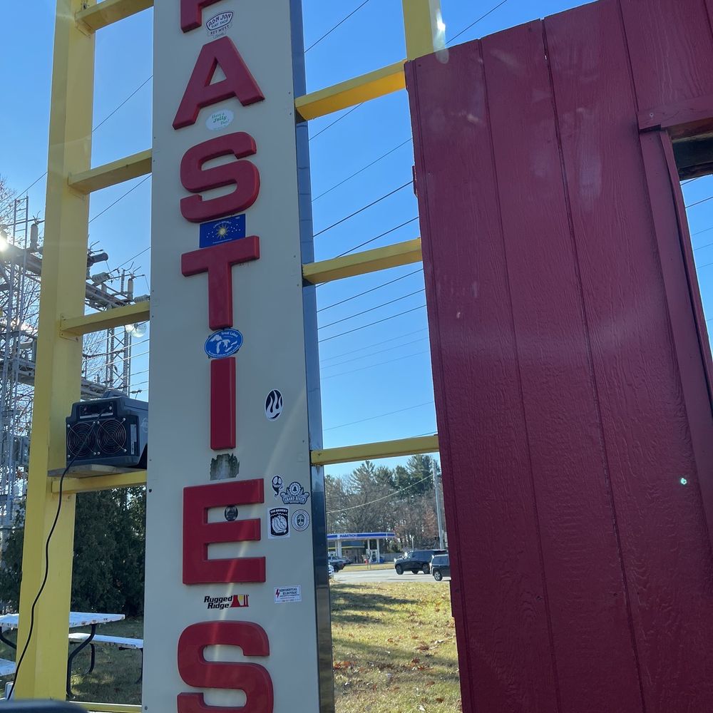 Mr Foisies Pasties - Sign from the road - British Near Me - Cadillac, Michigan