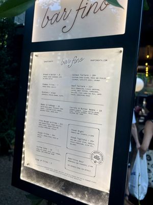 Menu photo 4 Bar Fino Austin, TX