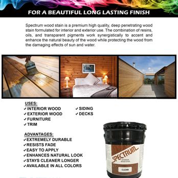 Spectrum Paint Company - Wood stain for new or old wood. Can be tinted to help highlight the natural colors and grain of natural wood. - Paint Stores Near Me - Phoenix, Arizona Spectrum Paint Company - Wood stain for new or old wood. Can be tinted to help highlight the natural colors and grain of natural wood. - Paint Stores Near Me - Phoenix, Arizona