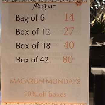 Parfait Paris - Macaron price list as of 1.3.2022 - Bakeries Near Me - San Diego, California Parfait Paris - Macaron price list as of 1.3.2022 - Bakeries Near Me - San Diego, California