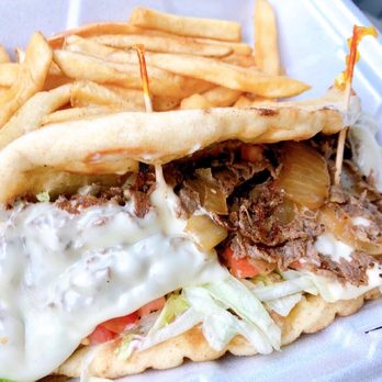 Mythos Grill - Philly Cheese Steak Pita - New American Near Me - Greensboro, North Carolina