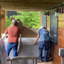North Georgia Spas - The hottub is in place!  Taking off the packing material and getting ready to hook it up