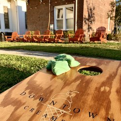 Downtown Creamery - Corn Hole in the backyard of the Downtown Creamery in Cohutta, Georgia