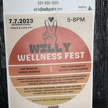 WILLY Cafe And Market - Events they host! - Juice Bars & Smoothies Near Me - Boynton Beach, Florida WILLY Cafe And Market - Events they host! - Juice Bars & Smoothies Near Me - Boynton Beach, Florida