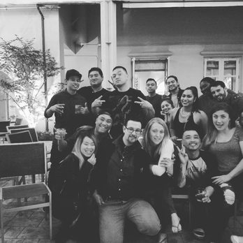 The Hedley Club - Group picture in the outside patio - Lounges Near Me - San Jose, California