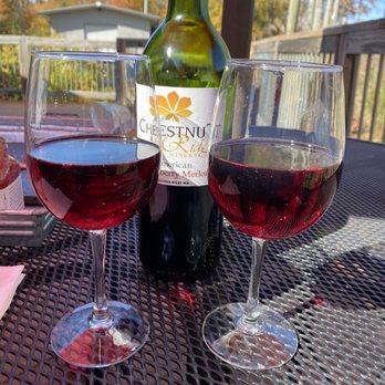 Chestnut Ridge Winery - two glasses of wine and a bottle of wine - Wineries Near Me - Spencer, West Virginia Chestnut Ridge Winery - two glasses of wine and a bottle of wine - Wineries Near Me - Spencer, West Virginia