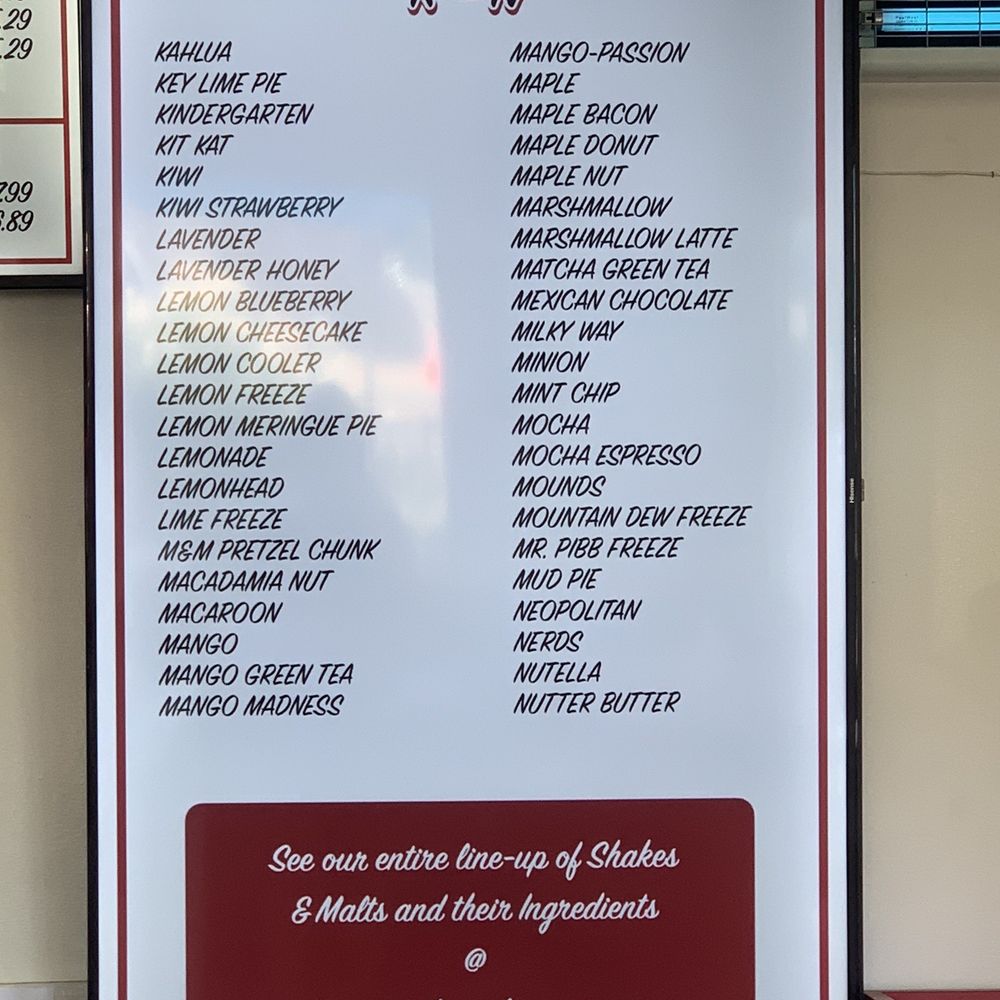 Taylors - Milkshake Menu - Burgers Near Me - Loomis, California Taylors - Milkshake Menu - Burgers Near Me - Loomis, California