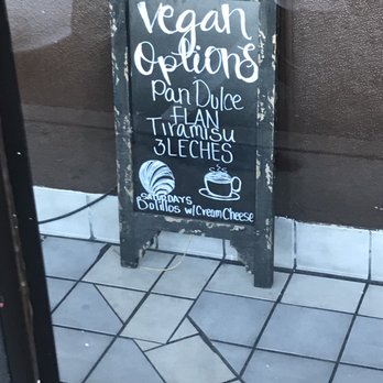 Panaderia Cafe Oaxaca - Sign promoting vegan options - Bakeries Near Me - Clovis, California
