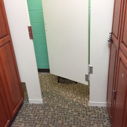 Downtown Center Branch YMCA - There are even private dressing areas in each row.