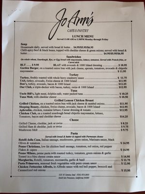 Menu photo 2 JoAnn's Cafe South San Francisco, CA