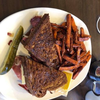 Wayfinder - $14 reuben sandwich was good. Too little sauce and a bit greasy. Sweet potato fries were bland--even salting them didn't help - American Near Me - Estes Park, Colorado Wayfinder - $14 reuben sandwich was good. Too little sauce and a bit greasy. Sweet potato fries were bland--even salting them didn't help - American Near Me - Estes Park, Colorado