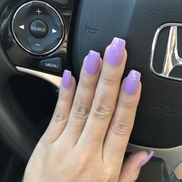 Matte purple with glitter tips Matte purple with glitter tips