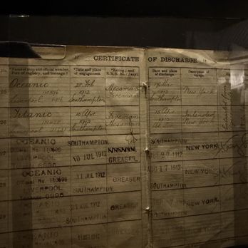 Musée de la Civilisation - Sailor's book showing getting on Titanic and "disembarking" at sea. - Museums Near Me - Quebec, Quebec
