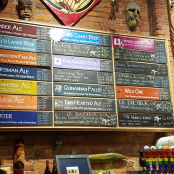 Bell's Eccentric Cafe - Draft board, little flying guys represent beers only available on site. - Music Venues Near Me - Kalamazoo, Michigan Bell's Eccentric Cafe - Draft board, little flying guys represent beers only available on site. - Music Venues Near Me - Kalamazoo, Michigan