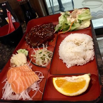 Damo Sushi - Dinner bento combination salmon & beef teriyaki - Sushi Bars Near Me - Pleasant Hill, California Damo Sushi - Dinner bento combination salmon & beef teriyaki - Sushi Bars Near Me - Pleasant Hill, California