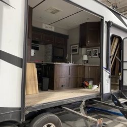 Charlie Obaugh RV - Our slide completely out of the camper for repair!