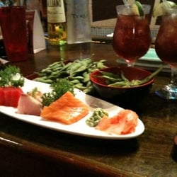 Mikato Japanese Steak House & Sushi Bar - Sashi appetizer, edamame, sake coolers