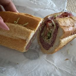 Cold pastrami and American cheese. No pickle, add lettuce and tomato. This was so freaking good!!!