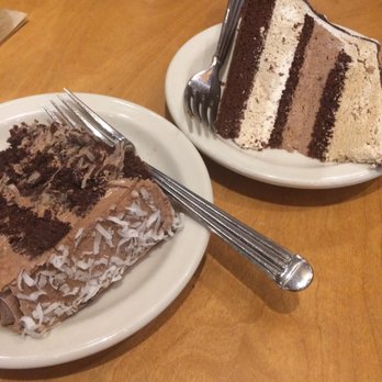 Aladdin's Eatery - Bainbridge - Mocha cake in the back, German chocolate cake in the front. - Mediterranean Near Me - Chagrin Falls, Ohio