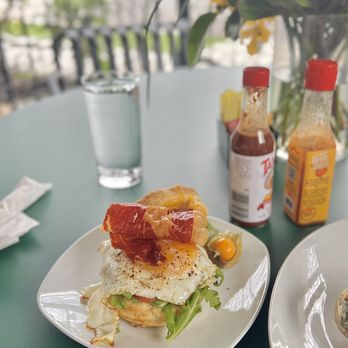 Gooseberries Kafe - Egg-N-Biscuit (add crispy prosciutto) - Breakfast & Brunch Near Me - San Diego, California Gooseberries Kafe - Egg-N-Biscuit (add crispy prosciutto) - Breakfast & Brunch Near Me - San Diego, California