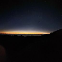 Glow from rising sun