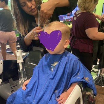 Sharkey’s Cuts for Kids - Austin - Nancy cutting my son's hair and he is completely still! - Kids Hair Salons Near Me - Austin, Texas Sharkey’s Cuts for Kids - Austin - Nancy cutting my son's hair and he is completely still! - Kids Hair Salons Near Me - Austin, Texas