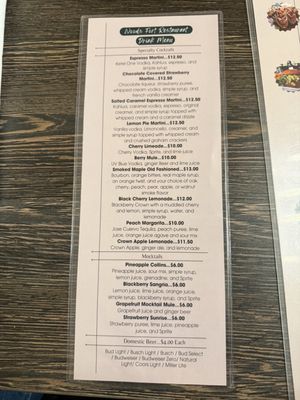 Menu photo 1 Woods Fort Restaurant Troy, MO