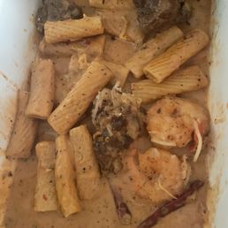 Sweet steak and shrimp spicy cream pasta Sweet steak and shrimp spicy cream pasta