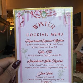 Cameo Cakery and Cafe - Winter cocktail menu - Bakeries Near Me - Richmond, Virginia
