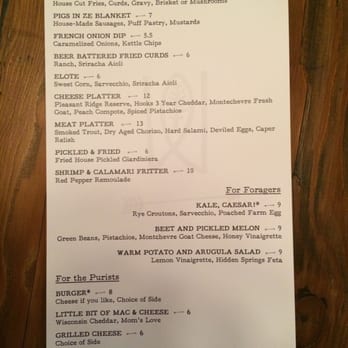 Wendigo - Menu Side A - Bars Near Me - Stoughton, Wisconsin