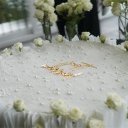 The Cake Boutique - Our grand and beautiful wedding cake! Everyone loved it and tasted amazing!!! Half tuxedo and half cassata flavor cake