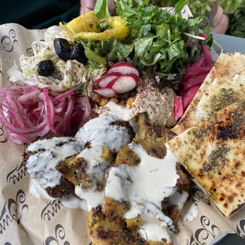 Dune - Fried chicken wrap, sampler Meze Plate Plate - Falafel Near Me - Los Angeles, California