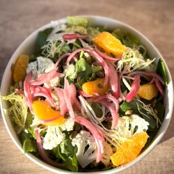 Laziza Craft Kitchen - Shaved Cauliflower & Fennel Salad with Orange Vinaigrette- one of our new spring items, vegan/gluten free