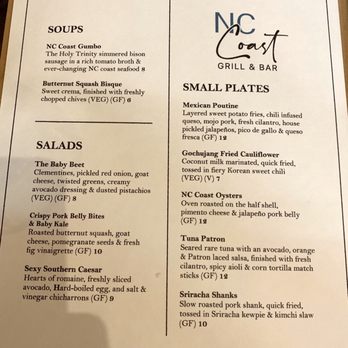 NC Coast Grill & Bar - Dinner menu - 11/2019 - New American Near Me - Kitty Hawk, North Carolina NC Coast Grill & Bar - Dinner menu - 11/2019 - New American Near Me - Kitty Hawk, North Carolina