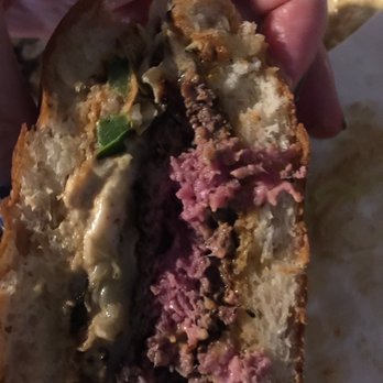 Stack 571 Burger & Whiskey Bar - Uncooked burger....underdone all the way through the patty! - Burgers Near Me - Olympia, Washington Stack 571 Burger & Whiskey Bar - Uncooked burger....underdone all the way through the patty! - Burgers Near Me - Olympia, Washington