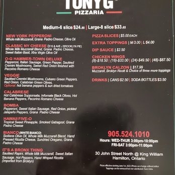 Tony G’s Pizzeria - Pizza Near Me - Hamilton, Ontario Tony G’s Pizzeria - Pizza Near Me - Hamilton, Ontario
