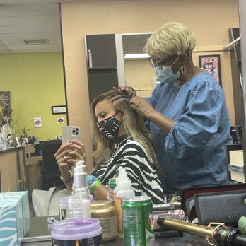 Just Gina's - Ms Gina working her magic. - Hair Salons Near Me - Palm Desert, California