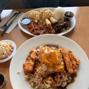 Kona Kitchen - Seattle - Fried rice loco moco with katsu chicken and waimea - Hawaiian Near Me - Seattle, Washington Kona Kitchen - Seattle - Fried rice loco moco with katsu chicken and waimea - Hawaiian Near Me - Seattle, Washington