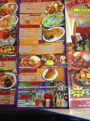 Menu photo 7 Belinda's Authentic Mexican Food Buena Park, CA