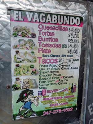 Menu photo 1 Tacos El Vagabundo Sunnyside, NY Menu photo 1 Tacos El Vagabundo Sunnyside, NY