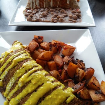 Ravens' Restaurant - Chickpea crepe and breakfast burrito.. both good, crepe better! - Vegan Near Me - Mendocino, California Ravens' Restaurant - Chickpea crepe and breakfast burrito.. both good, crepe better! - Vegan Near Me - Mendocino, California