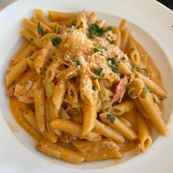 Antonio's - Salmon alla Vodka with Penne - no salmon, made with shrimp - Italian Near Me - Maitland, Florida Antonio's - Salmon alla Vodka with Penne - no salmon, made with shrimp - Italian Near Me - Maitland, Florida