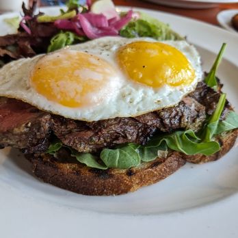 Mildred's Temple Kitchen - Steak, eggs, side salad, and toast - Breakfast & Brunch Near Me - Toronto, Ontario Mildred's Temple Kitchen - Steak, eggs, side salad, and toast - Breakfast & Brunch Near Me - Toronto, Ontario