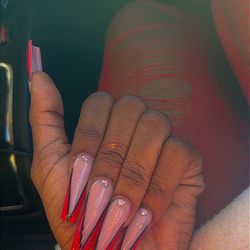 Pink Nails Bar - Full set cj did them amazing love them definitely coming back