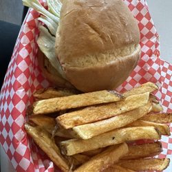 Route 65 Burgers & Fries - Hamburger with a 1/2 order of fries.